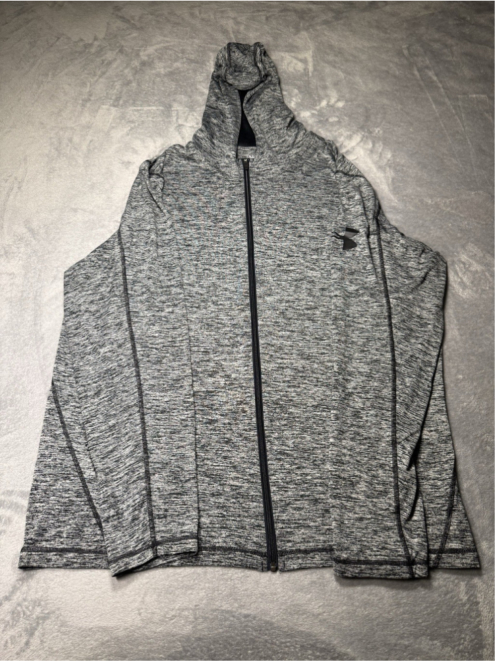 Under Armour Mens Hoodie Gray Full Zip HeatGear Athletic Jacket Running 2XL